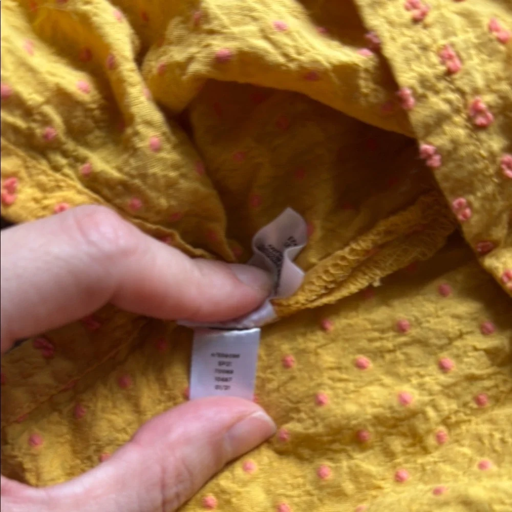 LOFT XL Gold Puff Sleeve Blouse Relaxed Fit